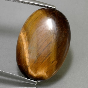 10,40 ctw natürlicher brauner Tiger's Eye, Oval Schliff, Lichtundurchlässig