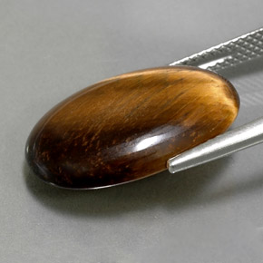10,40 ctw natürlicher brauner Tiger's Eye, Oval Schliff, Lichtundurchlässig
