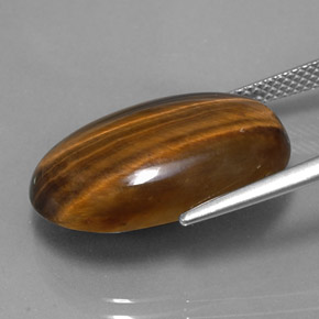 14,42 ctw natürlicher brauner Tiger's Eye, Oval Schliff, Lichtundurchlässig