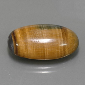 19,16 ctw natürlicher brauner Tiger's Eye, Oval Schliff, Lichtundurchlässig