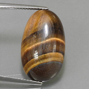 13,07 ctw natürlicher brauner Tiger's Eye, Oval Schliff, Lichtundurchlässig