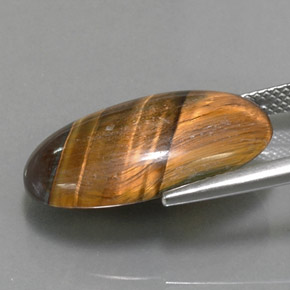 13,07 ctw natürlicher brauner Tiger's Eye, Oval Schliff, Lichtundurchlässig