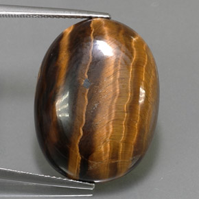 25,04 ctw natürlicher brauner Tiger's Eye, Oval Schliff, Lichtundurchlässig