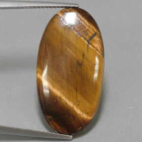14,24 ctw natürlicher brauner Tiger's Eye, Oval Schliff, Lichtundurchlässig
