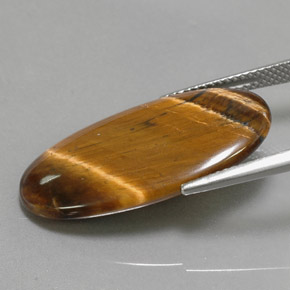 14,24 ctw natürlicher brauner Tiger's Eye, Oval Schliff, Lichtundurchlässig