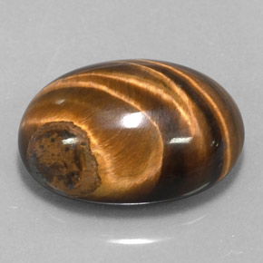 15,36 ctw natürlicher brauner Tiger's Eye, Oval Schliff, Lichtundurchlässig