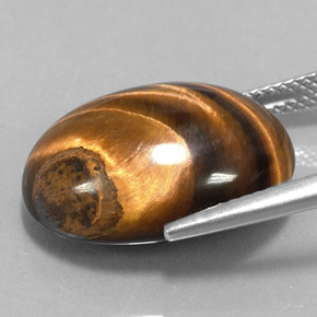 15,36 ctw natürlicher brauner Tiger's Eye, Oval Schliff, Lichtundurchlässig
