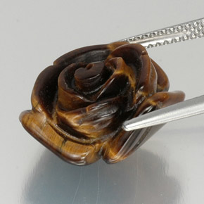 12,19 ctw natürlicher brauner Tiger's Eye, Fantasieschliff, Lichtundurchlässig