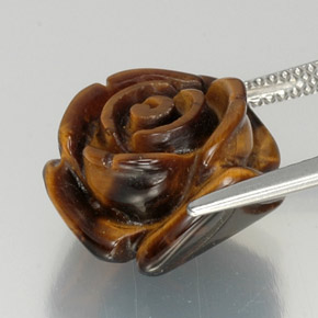 11,77 ctw natürlicher brauner Tiger's Eye, Fantasieschliff, Lichtundurchlässig