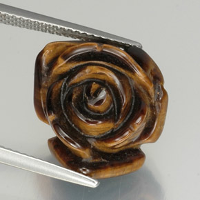 12,59 ctw natürlicher brauner Tiger's Eye, Fantasieschliff, Lichtundurchlässig