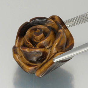 12,59 ctw natürlicher brauner Tiger's Eye, Fantasieschliff, Lichtundurchlässig