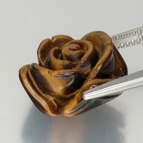 12,51 ctw natürlicher brauner Tiger's Eye, Fantasieschliff, Lichtundurchlässig