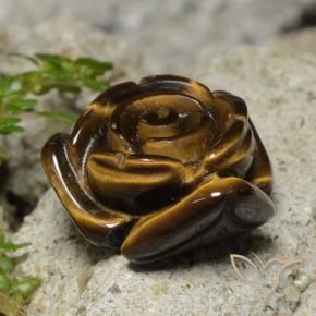 9,17 ctw natürlicher Warmes Braun Tigerauge, Blumen-Schliff, Lichtundurchlässig