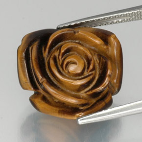 12,07 ctw natürlicher brauner Tiger's Eye, Fantasieschliff, Lichtundurchlässig