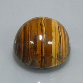 38,37 ctw natürlicher brauner Tiger's Eye, Rundschliff, Lichtundurchlässig
