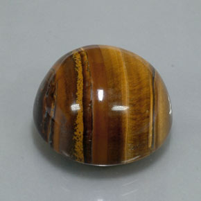 37,12 ctw natürlicher brauner Tiger's Eye, Rundschliff, Lichtundurchlässig