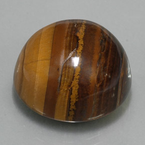 36,89 ctw natürlicher brauner Tiger's Eye, Rundschliff, Lichtundurchlässig