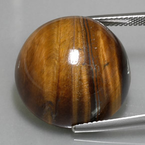 36,96 ctw natürlicher brauner Tiger's Eye, Rundschliff, Lichtundurchlässig