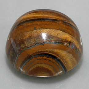 39,11 ctw natürlicher brauner Tiger's Eye, Rundschliff, Lichtundurchlässig