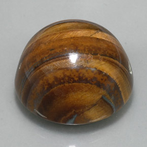 36,56 ctw natürlicher brauner Tiger's Eye, Rundschliff, Lichtundurchlässig