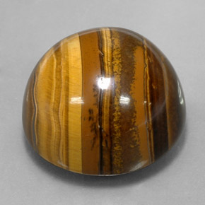 37,72 ctw natürlicher brauner Tiger's Eye, Rundschliff, Lichtundurchlässig