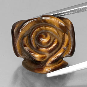 12,35 ctw natürlicher brauner Tiger's Eye, Fantasieschliff, Lichtundurchlässig