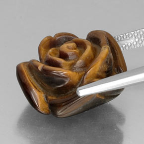 12,35 ctw natürlicher brauner Tiger's Eye, Fantasieschliff, Lichtundurchlässig