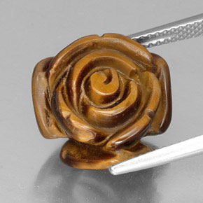11,73 ctw natürlicher brauner Tiger's Eye, Fantasieschliff, Lichtundurchlässig