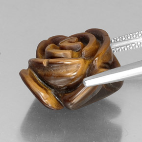 11,73 ctw natürlicher brauner Tiger's Eye, Fantasieschliff, Lichtundurchlässig