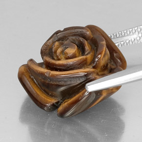 11,87 ctw natürlicher brauner Tiger's Eye, Fantasieschliff, Lichtundurchlässig