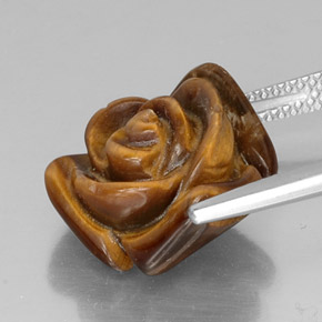 10,20 ctw natürlicher brauner Tiger's Eye, Fantasieschliff, Lichtundurchlässig