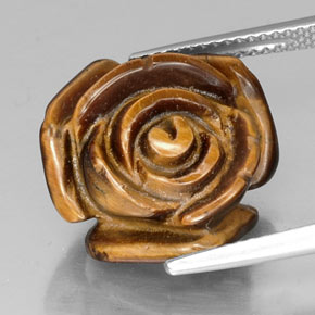12,80 ctw natürlicher brauner Tiger's Eye, Fantasieschliff, Lichtundurchlässig