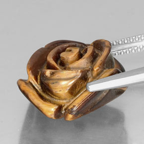 12,80 ctw natürlicher brauner Tiger's Eye, Fantasieschliff, Lichtundurchlässig