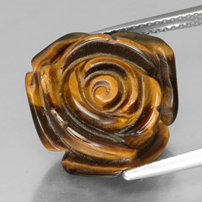 13,91 ctw natürlicher brauner Tiger's Eye, Fantasieschliff, Lichtundurchlässig