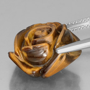 13,91 ctw natürlicher brauner Tiger's Eye, Fantasieschliff, Lichtundurchlässig
