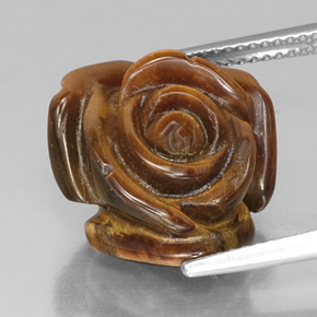 11,50 ctw natürlicher brauner Tiger's Eye, Fantasieschliff, Lichtundurchlässig