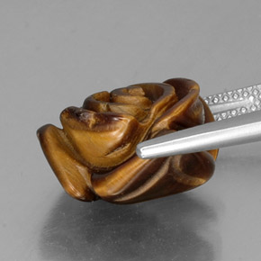 10,77 ctw natürlicher brauner Tiger's Eye, Fantasieschliff, Lichtundurchlässig