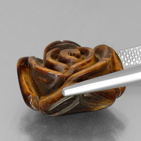 12,84 ctw natürlicher brauner Tiger's Eye, Fantasieschliff, Lichtundurchlässig