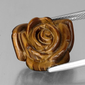 12,82 ctw natürlicher brauner Tiger's Eye, Fantasieschliff, Lichtundurchlässig