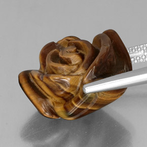 12,82 ctw natürlicher brauner Tiger's Eye, Fantasieschliff, Lichtundurchlässig