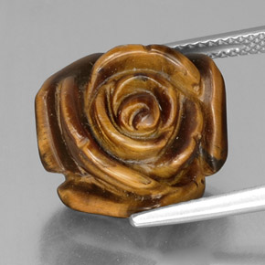 12,52 ctw natürlicher brauner Tiger's Eye, Fantasieschliff, Lichtundurchlässig