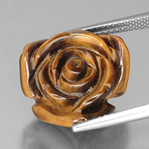 12,07 ctw natürlicher brauner Tiger's Eye, Fantasieschliff, Lichtundurchlässig