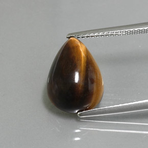 5,67 ctw natürlicher brauner Tiger's Eye, Birnenform, Lichtundurchlässig