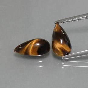  ct natürliche gold-braun Tigerauge-Edelsteine, Birnenform, Lichtundurchlässig