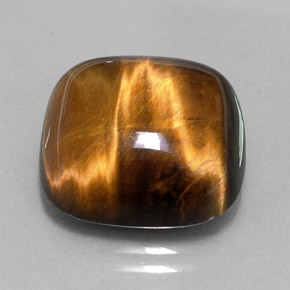 13,38 ctw natürlicher brauner Tiger's Eye, Kissenschliff, Lichtundurchlässig