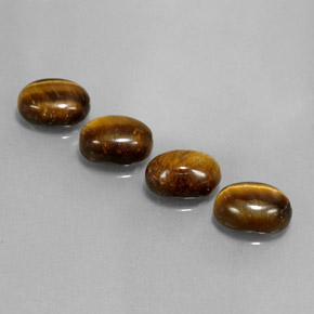6,65 ct natürliche brauner Tiger's Eye-Edelsteine, Oval Schliff, Lichtundurchlässig