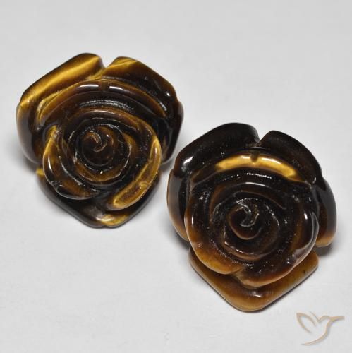 25,60 ct natürliche brauner Tiger's Eye-Edelsteine, Blumenschliff, Lichtundurchlässig