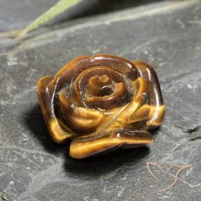 9,17 ctw natürlicher gold-braun Tigerauge, Blumen-Schliff, Lichtundurchlässig