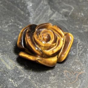 10,21 ctw natürlicher brauner Tiger's Eye, Blumenschliff, Lichtundurchlässig