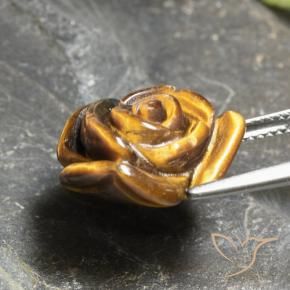 10,21 ctw natürlicher brauner Tiger's Eye, Blumenschliff, Lichtundurchlässig